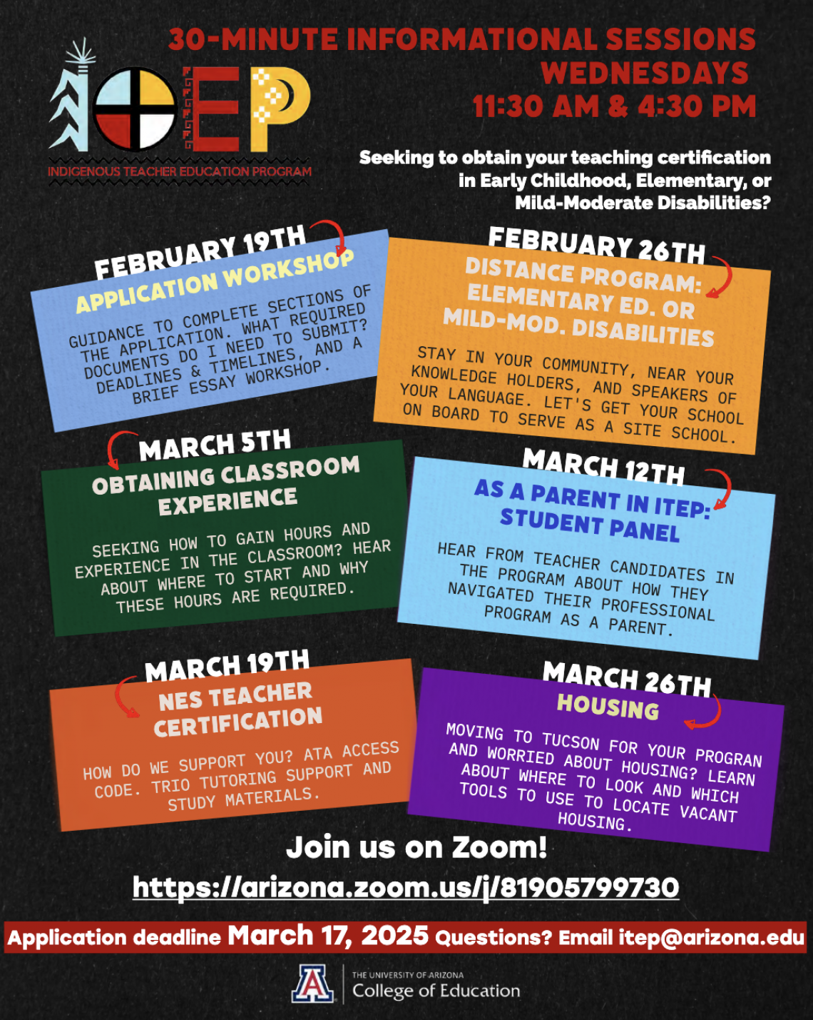 ITEP 30 Minute Info Sessions